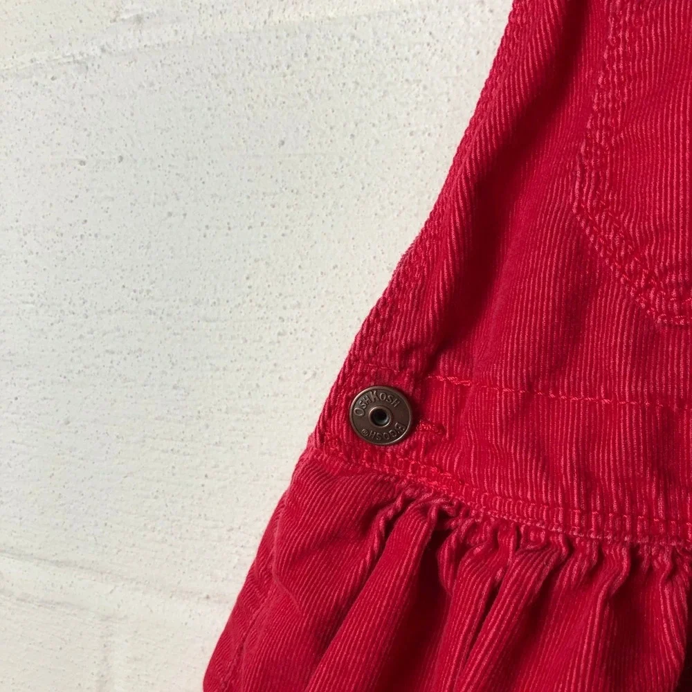 BUNDLE‎ OshKosh B'Gosh Corduroy Overall Dress Jumper Size 3T Red Holiday